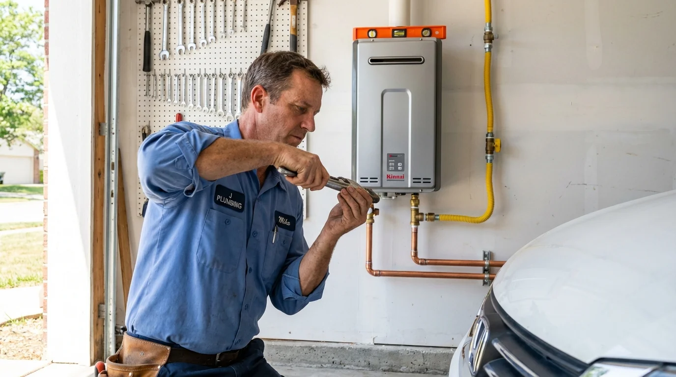 Tankless water heater installation by a Johns Plumbing LLC plumber in Pulaski